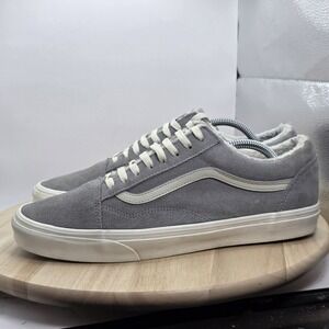 Men's Size 11.5 - Vans Old Skool Cozy Hug Drizzle Gray Marshmallow White Shoes